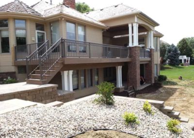 Custom Stair Case with 3" River Rock Landscaping