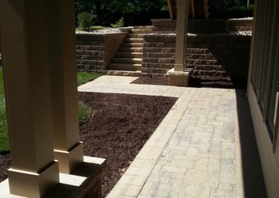 Paved Patio with Column Supports