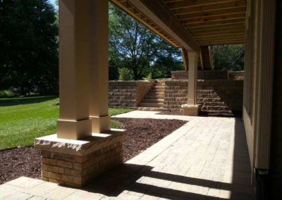 Paved Patio with Column Supports