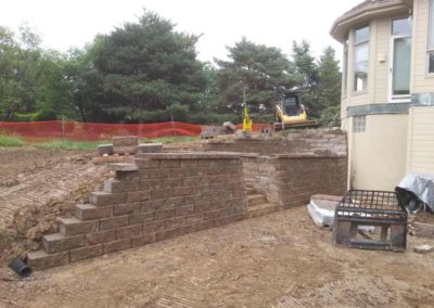 Retaining Wall Construction with Custom Deck