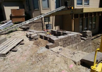 Retaining Wall Construction with Custom Deck