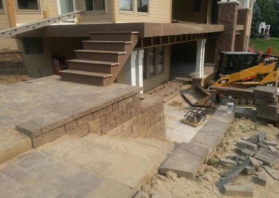 Retaining Wall Construction with Custom Deck